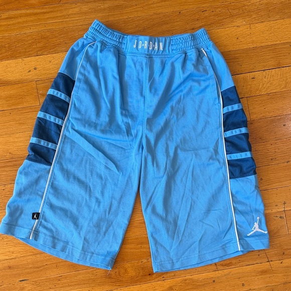 Jordan Men's Light Blue and Navy Athletic Shorts - Picture 1 of 3